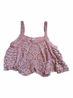 Free People Dusty Rose Crochet Tank